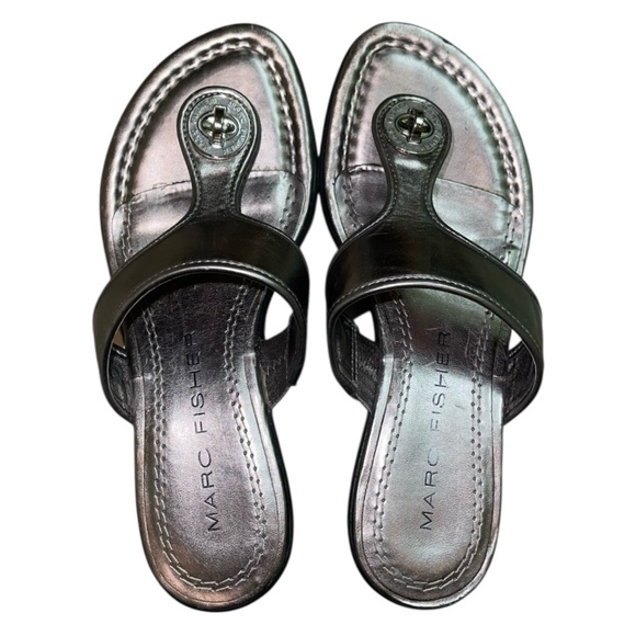 Marc Fisher Pewter MFALIST Thong Sandal. Size 6.5 M - Picture 12 of 13